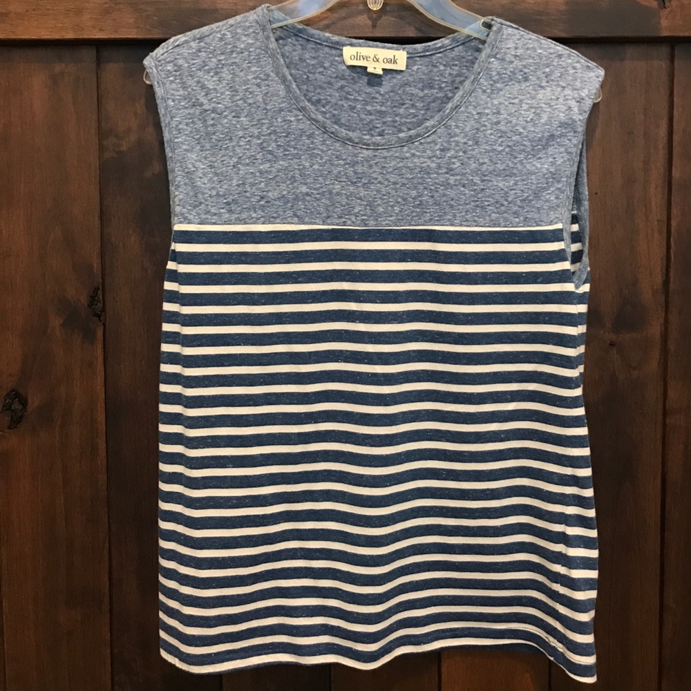 Olive & Oak blue and white striped tank